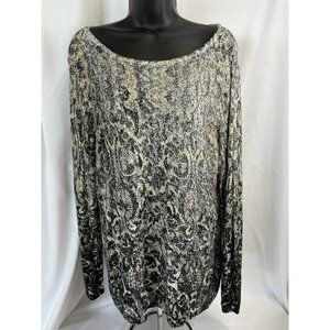 Chico's Women's XL Black and Gold Dress Up Blouse